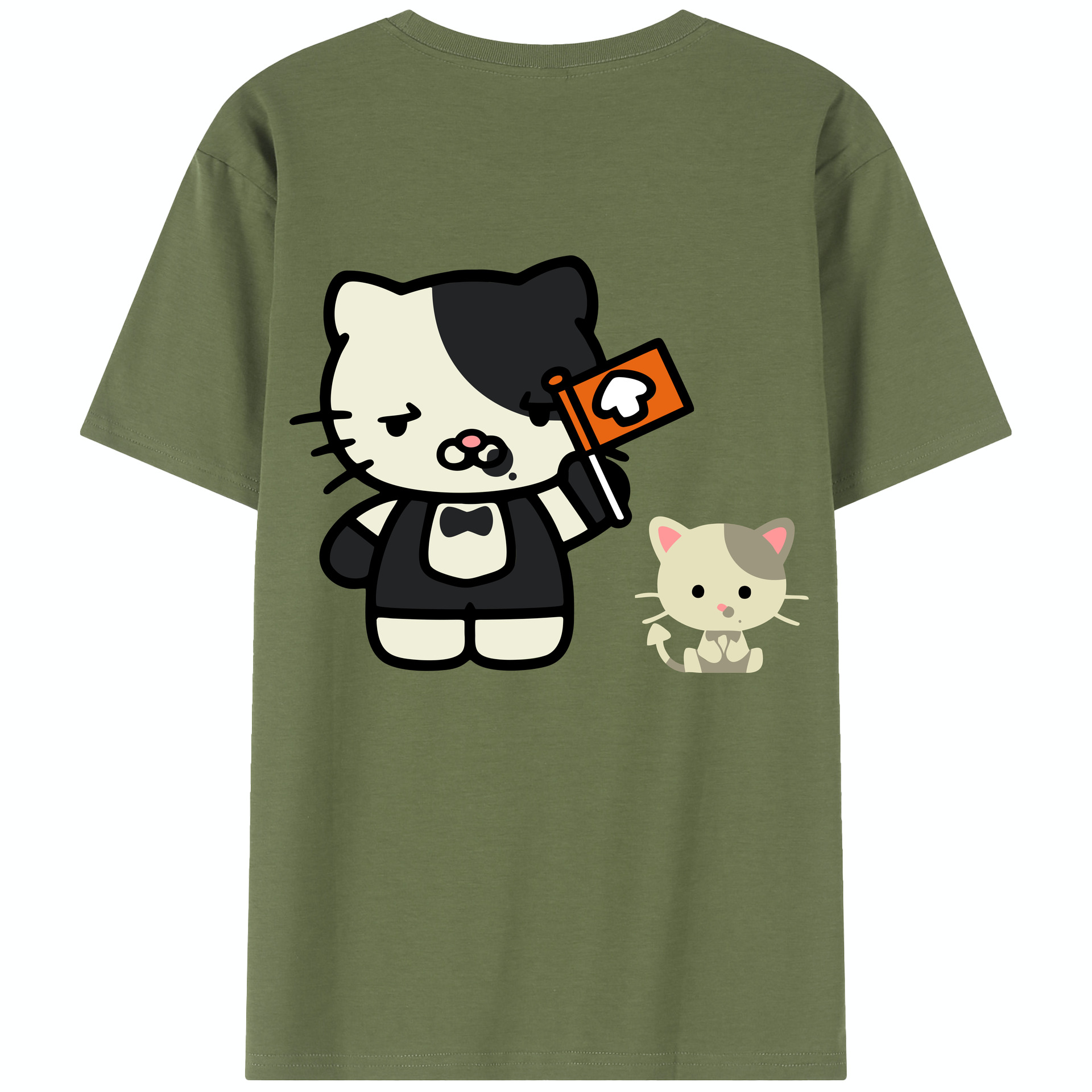 （画像用） Hello Kitty ハローキティ 綿100％半袖Tシャツ（背面プリント）